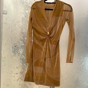 Gucci Gold Long Sleeve Dress